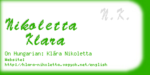 nikoletta klara business card