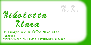 nikoletta klara business card